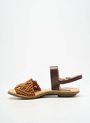 Sandales/nu pieds matière lisse talon plat jusqu'à 3cm marron NEOSENS femme