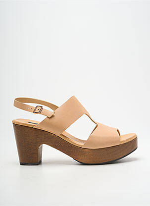 Sandales/nu pieds semi compensé talon de 7 à 9cm beige NEOSENS femme