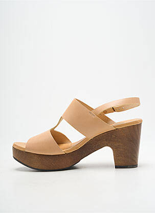 Sandales/nu pieds semi compensé talon de 7 à 9cm beige NEOSENS femme