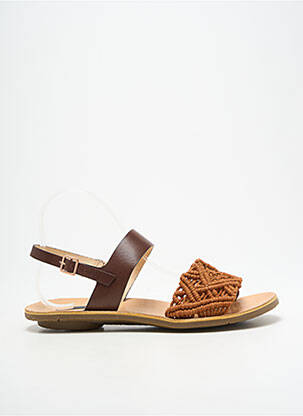 Sandales/nu pieds chiquet talon plat jusqu'à 3cm marron NEOSENS femme