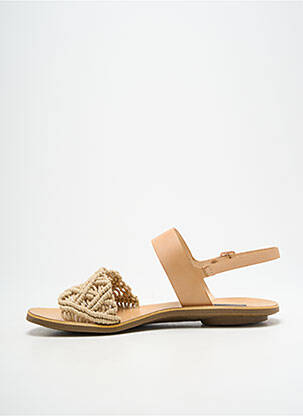 Sandales/nu pieds matière lisse talon plat jusqu'à 3cm beige NEOSENS femme