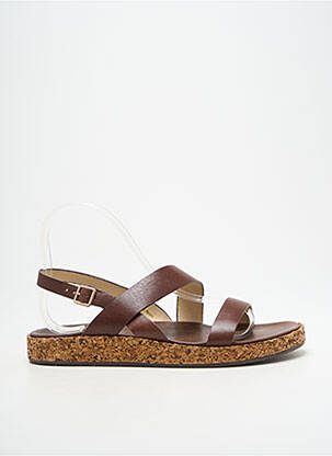 Sandales/nu pieds matière lisse talon plat jusqu'à 3cm marron NEOSENS femme