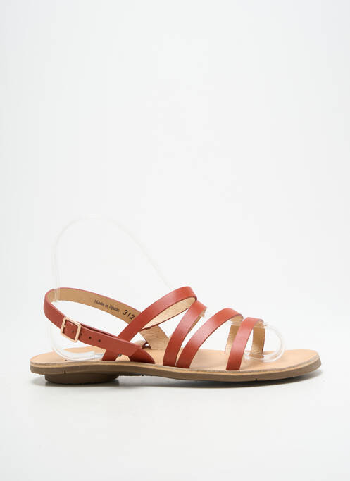 Sandales/nu pieds chiquet talon plat jusqu'à 3cm rouge NEOSENS femme
