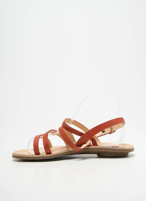 Sandales/nu pieds chiquet talon plat jusqu'à 3cm rouge NEOSENS femme
