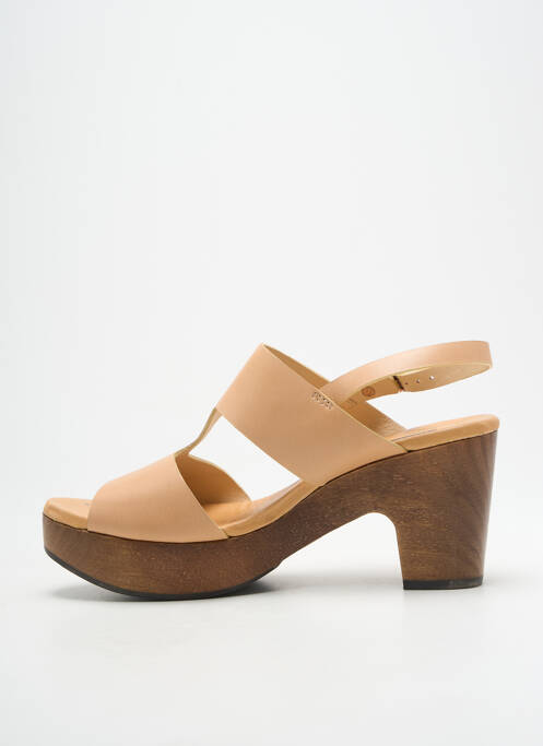 Sandales/nu pieds semi compensé talon de 7 à 9cm beige NEOSENS femme