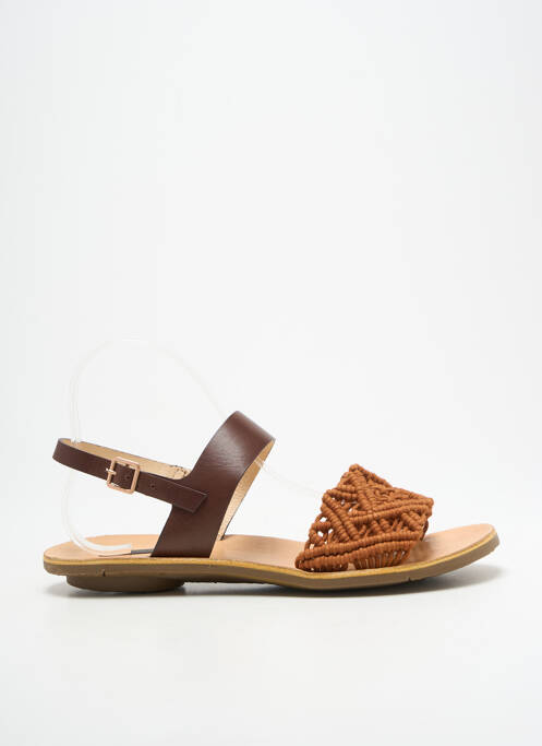 Sandales/nu pieds chiquet talon plat jusqu'à 3cm marron NEOSENS femme