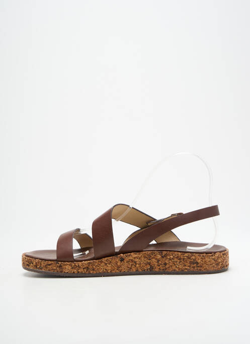 Sandales/nu pieds matière lisse talon plat jusqu'à 3cm marron NEOSENS femme