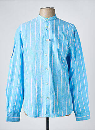 Chemise manches longues coupe droite bleu SORBINO homme