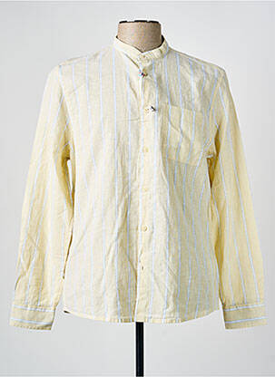 Chemise manches longues coupe droite jaune SORBINO homme