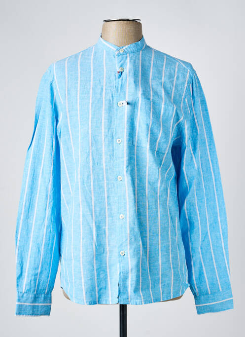 Chemise manches longues imprimé rayures bleu SORBINO homme