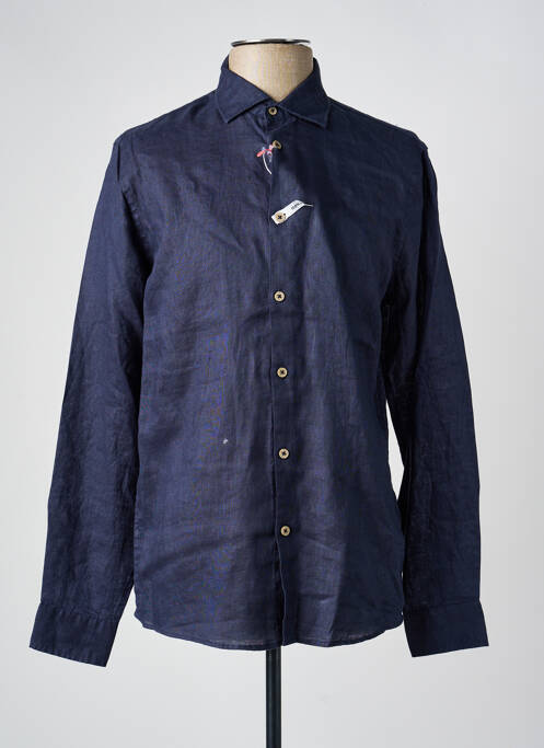 Chemise manches longues coupe droite bleu SORBINO homme