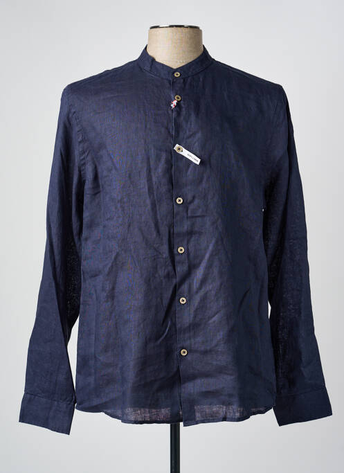 Chemise manches longues coupe droite bleu SORBINO homme