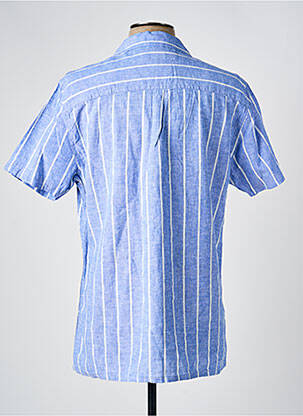 Chemise manches courtes col tailleur bleu SORBINO homme
