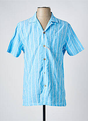 Chemise manches courtes col tailleur bleu clair SORBINO homme