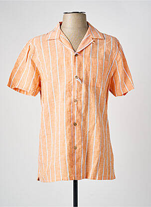 Chemise manches courtes col tailleur orange SORBINO homme