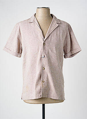 Chemise manches courtes col tailleur marron SORBINO homme