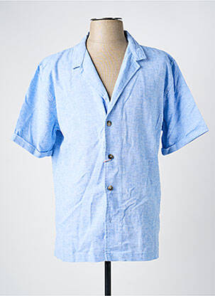 Chemise manches courtes col tailleur bleu clair SORBINO homme