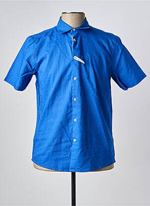 Chemise manches courtes coupe cintrée bleu SORBINO homme