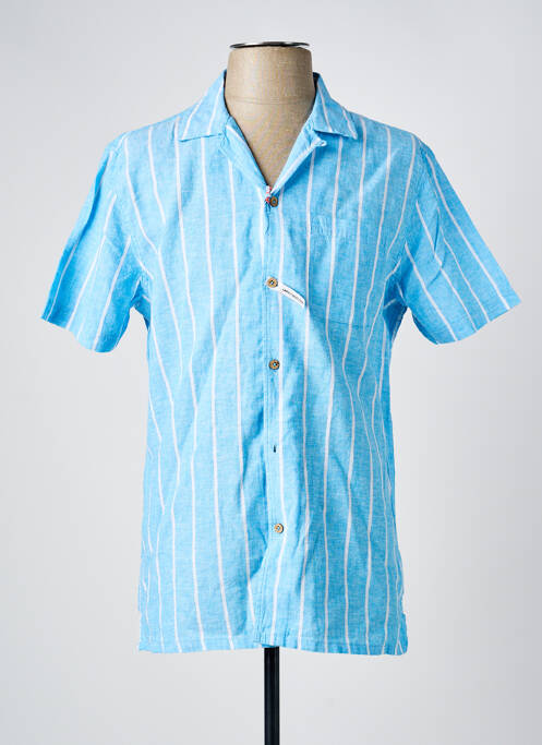 Chemise manches courtes col tailleur bleu clair SORBINO homme