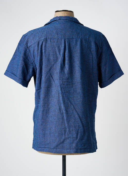 Chemise manches courtes col tailleur bleu SORBINO homme