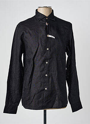 Chemise manches longues poignets boutonnés noir SORBINO homme