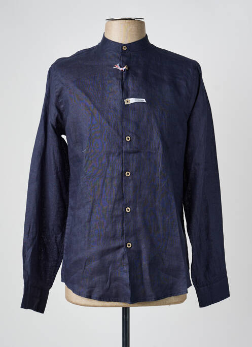 Chemise manches longues poignets boutonnés bleu SORBINO homme