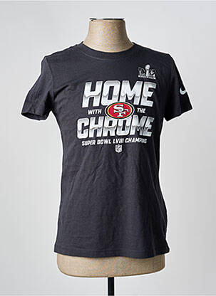 T-shirt sérigraphie floquée manches courtes gris NIKE femme
