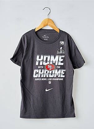 T-shirt sérigraphie floquée manches courtes gris NIKE garcon