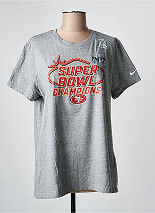 T-shirt sérigraphie floquée manches courtes gris NIKE femme