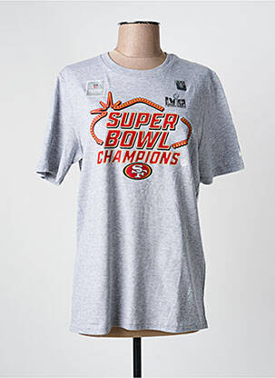 T-shirt sérigraphie floquée manches courtes gris clair NIKE femme