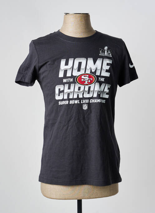 T-shirt sérigraphie floquée manches courtes gris NIKE femme