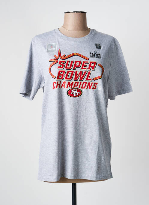 T-shirt sérigraphie floquée manches courtes gris clair NIKE femme