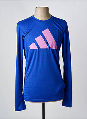 T-shirt coupe cintrée manches longues bleu ADIDAS homme