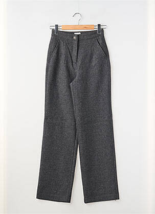 Pantalon droit fermeture zippée sous rabat boutonné taille normale gris C'EST BEAU LA VIE femme