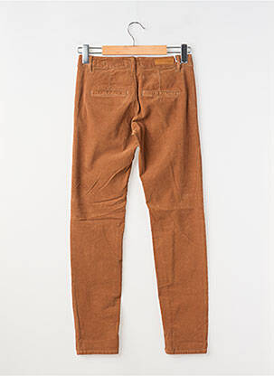 Pantalon chino fermeture zippée sous rabat boutonné taille normale marron HAPPY femme