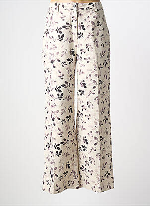 Pantalon droit tissage crêpe taille normale beige GOA GOA femme