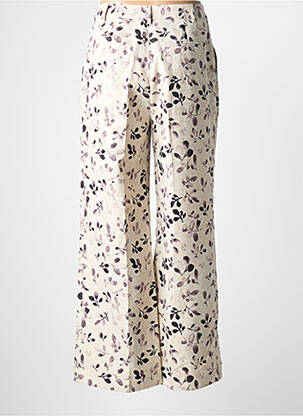 Pantalon droit tissage crêpe taille normale beige GOA GOA femme