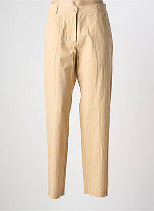 Pantalon droit tissage popeline taille normale marron HARTFORD femme
