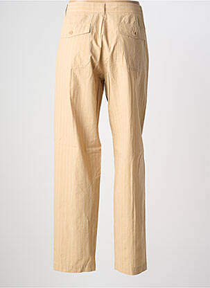 Pantalon droit tissage popeline taille normale marron HARTFORD femme
