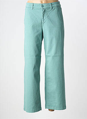 Pantalon chino tissage popeline taille normale vert HAPPY femme