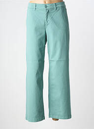 Pantalon chino tissage popeline taille normale vert HAPPY femme