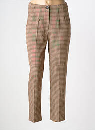 Pantalon chino fermeture zippée sous rabat boutonné taille normale marron NICE THINGS femme