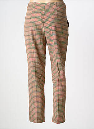 Pantalon chino fermeture zippée sous rabat boutonné taille normale marron NICE THINGS femme