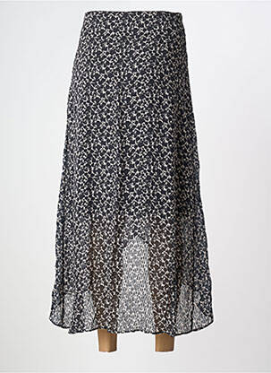 Jupe longue imprimé fantaisie noir BERENICE femme