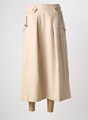 Jupe longue fermeture zippée au dos beige SOPHIE + LUCIE femme