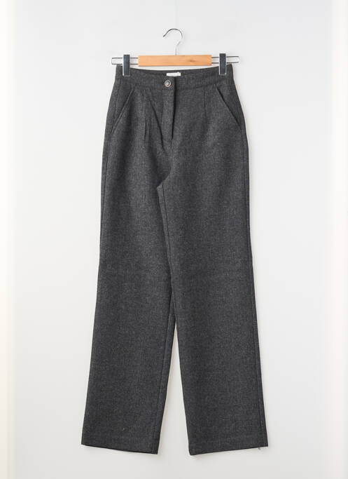 Pantalon droit fermeture zippée sous rabat boutonné taille normale gris C'EST BEAU LA VIE femme
