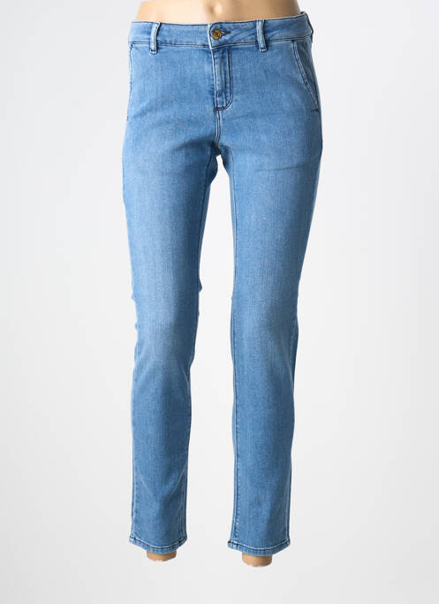 Jeans coupe slim stretch taille normale bleu HAPPY femme