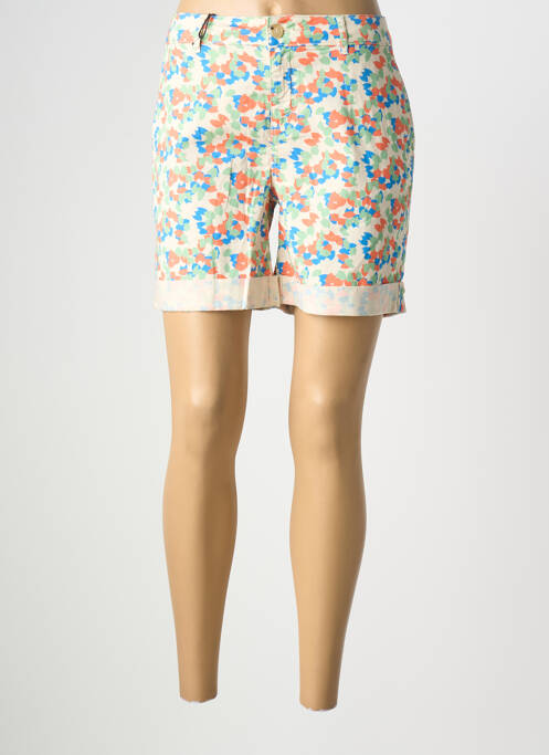 Short fermeture zippée sous rabat boutonné taille normale beige HAPPY femme
