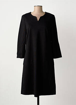 Robe mi-longue manches 3/4 manches 3/4 noir OUI femme
