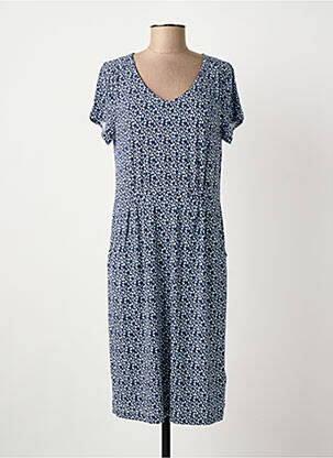 Robe mi-longue imprimé fantaisie manches courtes bleu WHITE STUFF femme